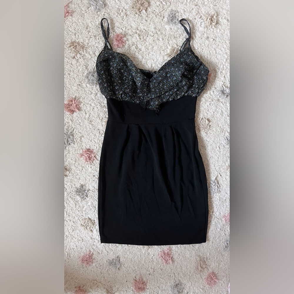 Black Floral mini Dress